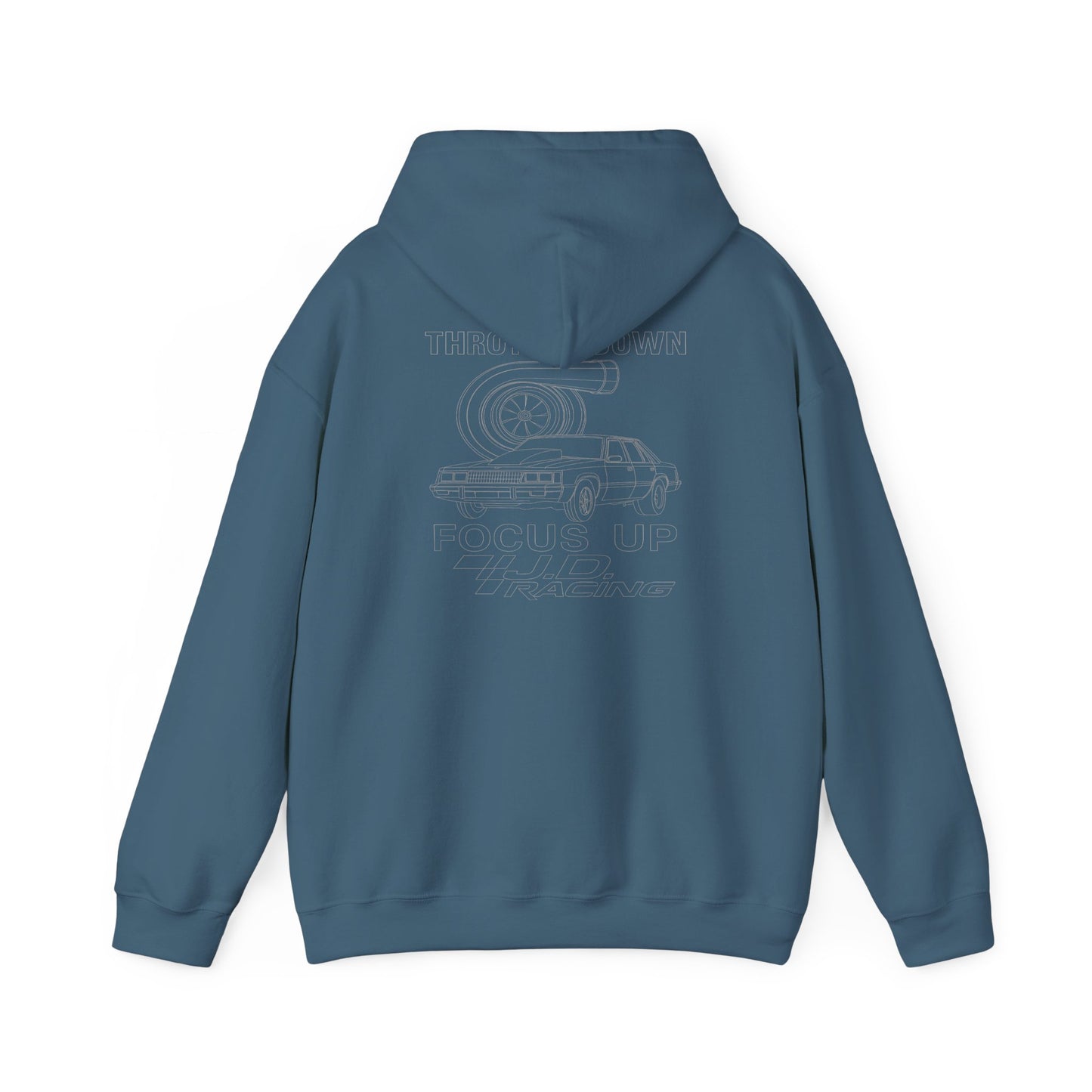 Throttle Down Focus Up | J.D. Racing Hooded Sweatshirt