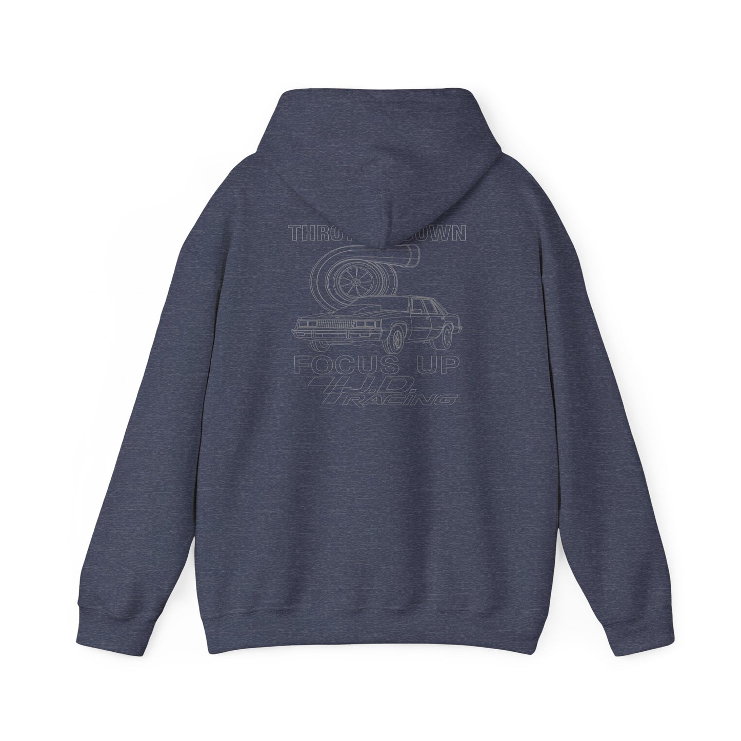 Throttle Down Focus Up | J.D. Racing Hooded Sweatshirt