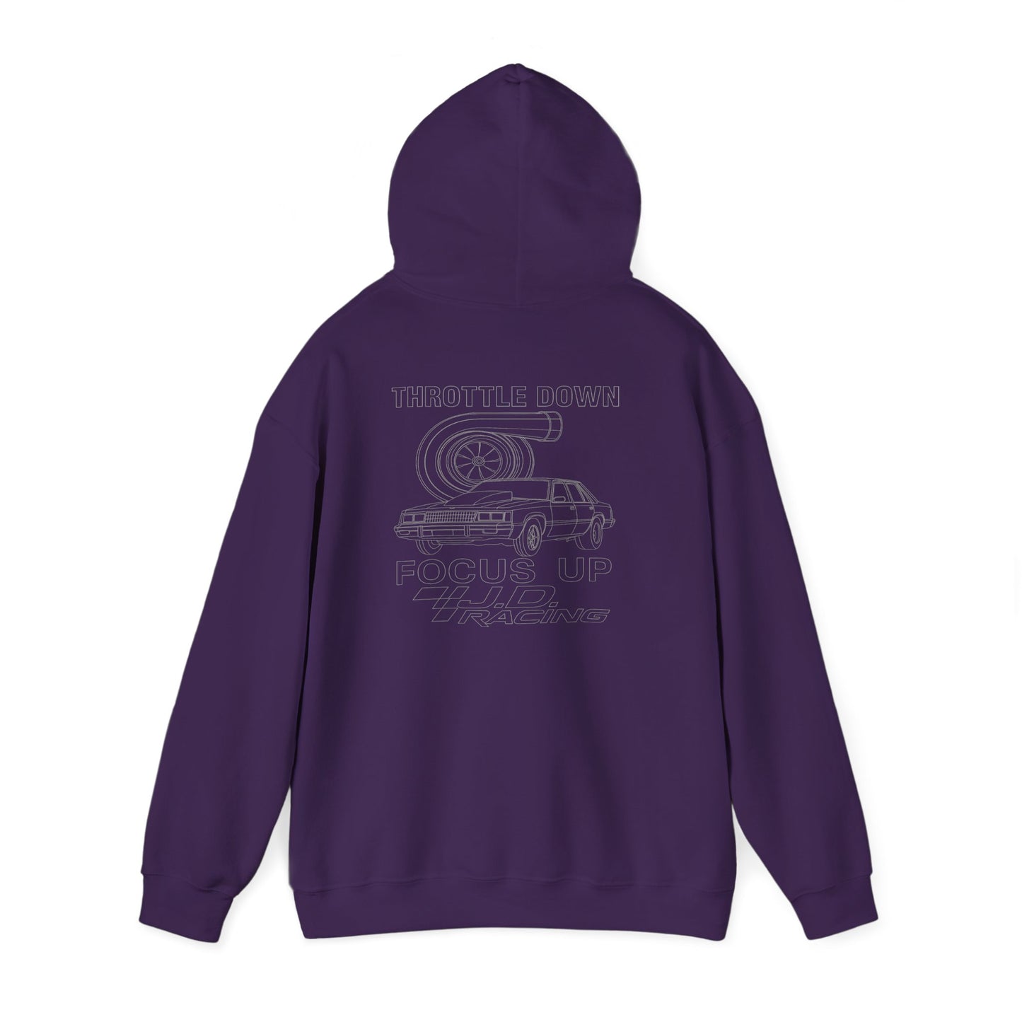 Throttle Down Focus Up | J.D. Racing Hooded Sweatshirt