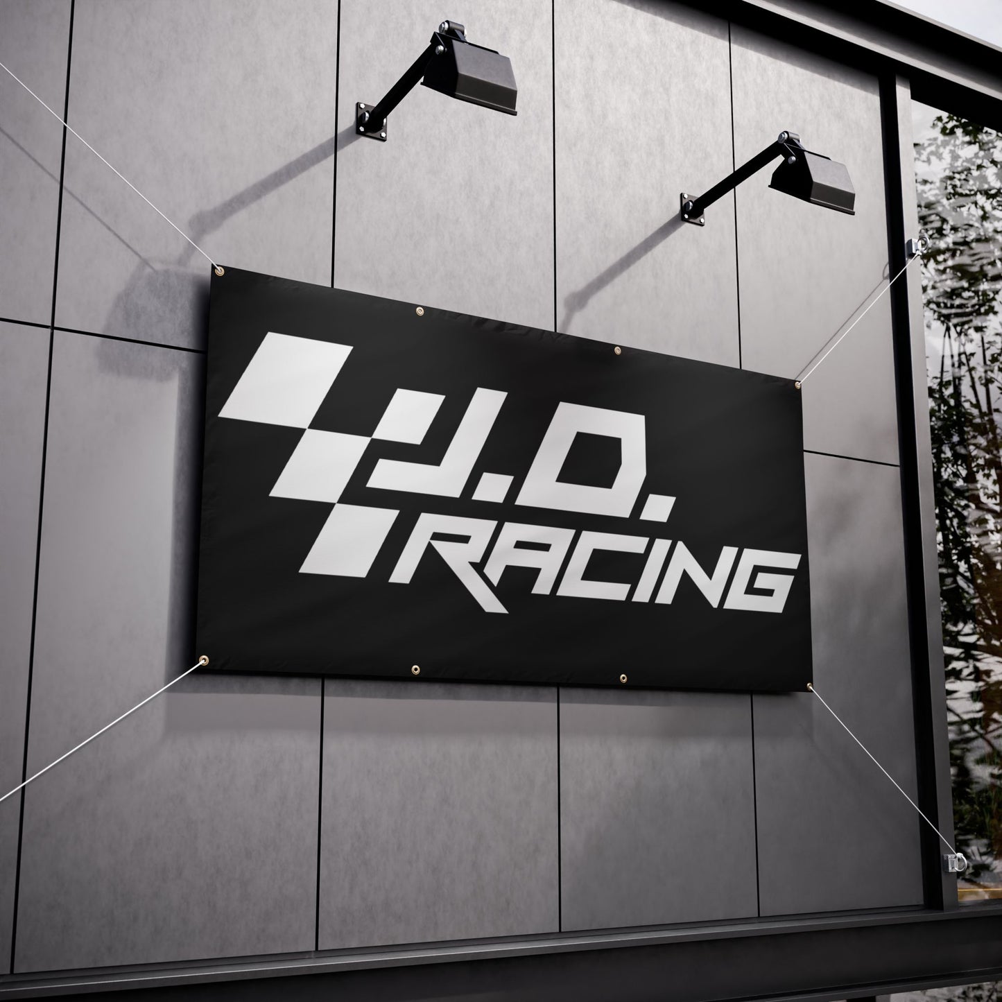 Racing Vinyl Banner — "J.D. Racing" Logo