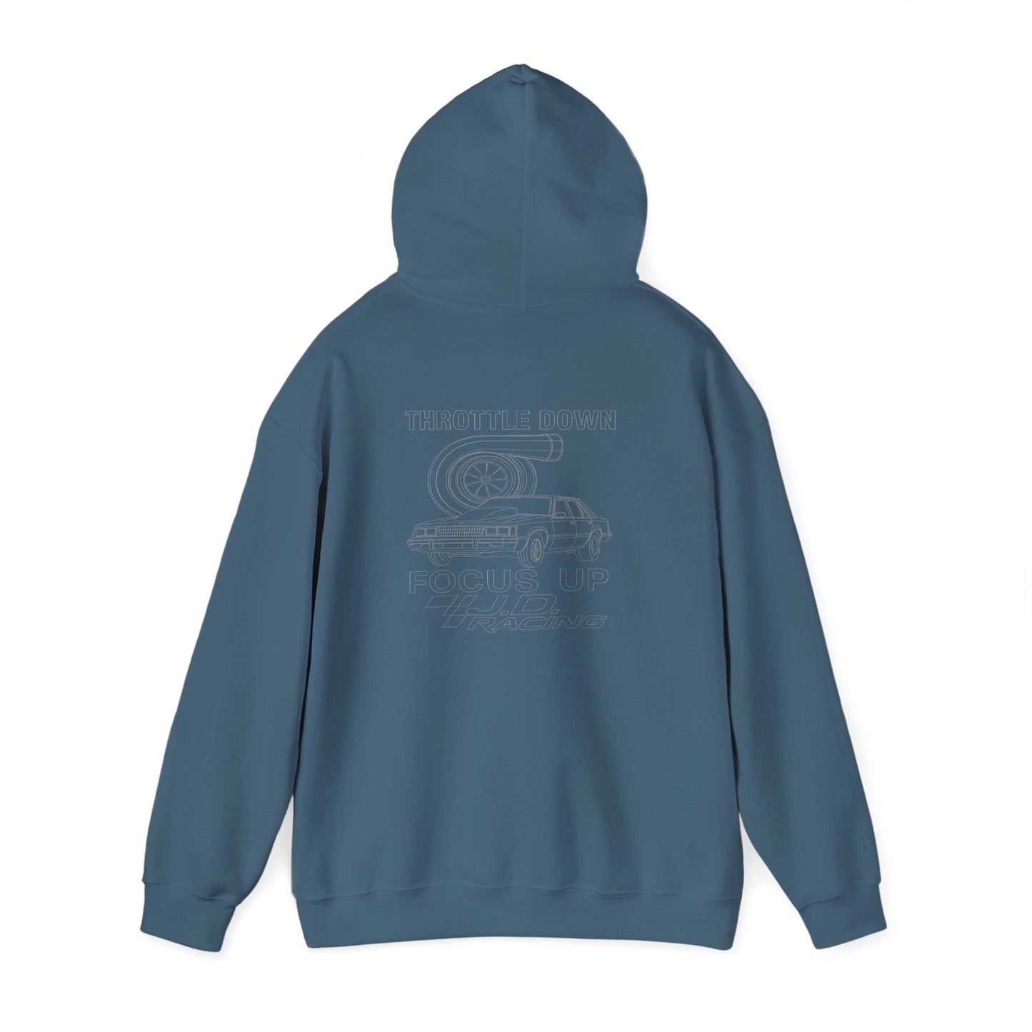 Throttle Down Focus Up | J.D. Racing Hooded Sweatshirt