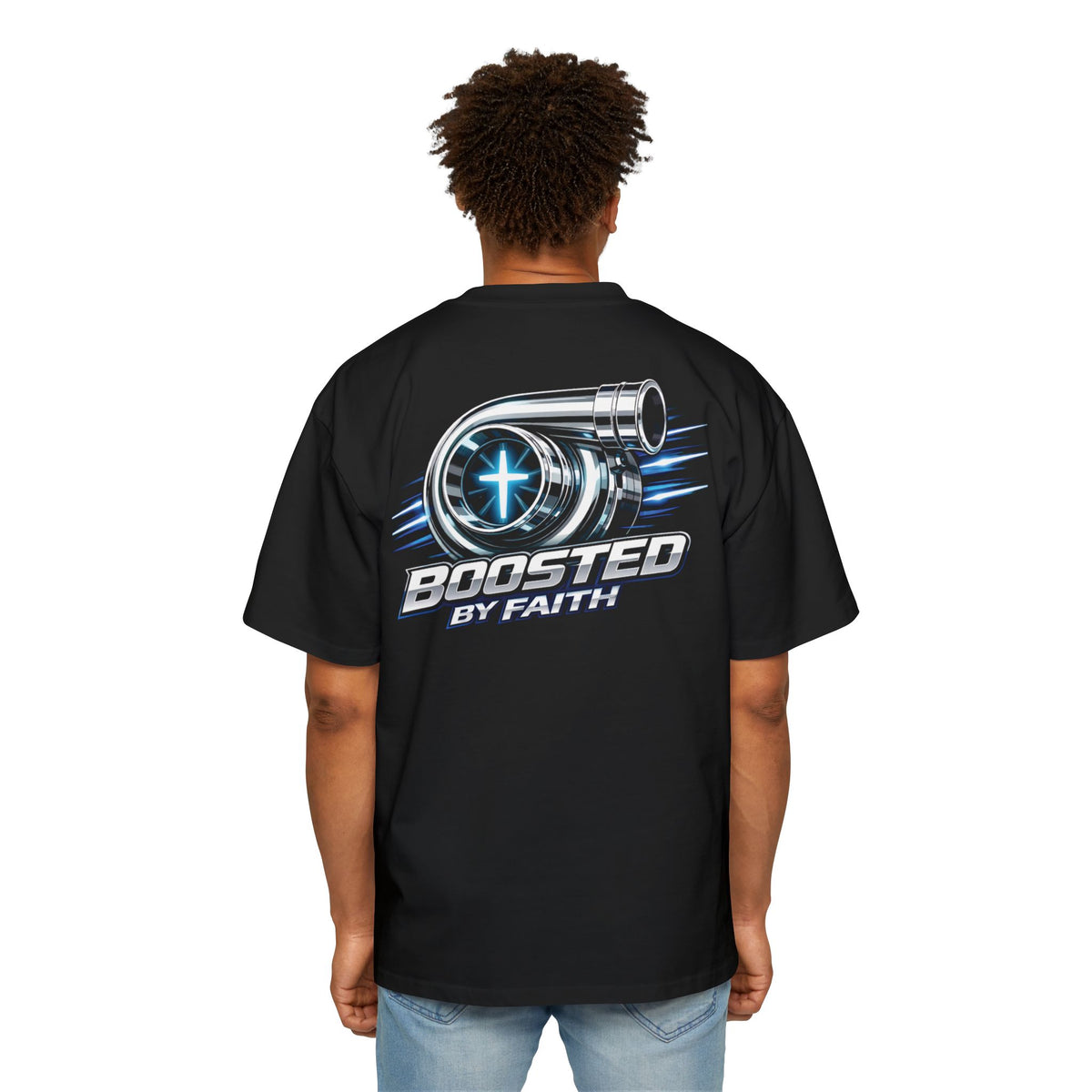 Boosted By Faith Men's Heavy Oversized T-Shirt | J.D. Racing