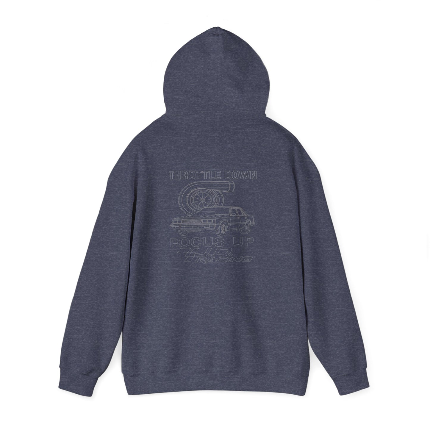 Throttle Down Focus Up | J.D. Racing Hooded Sweatshirt