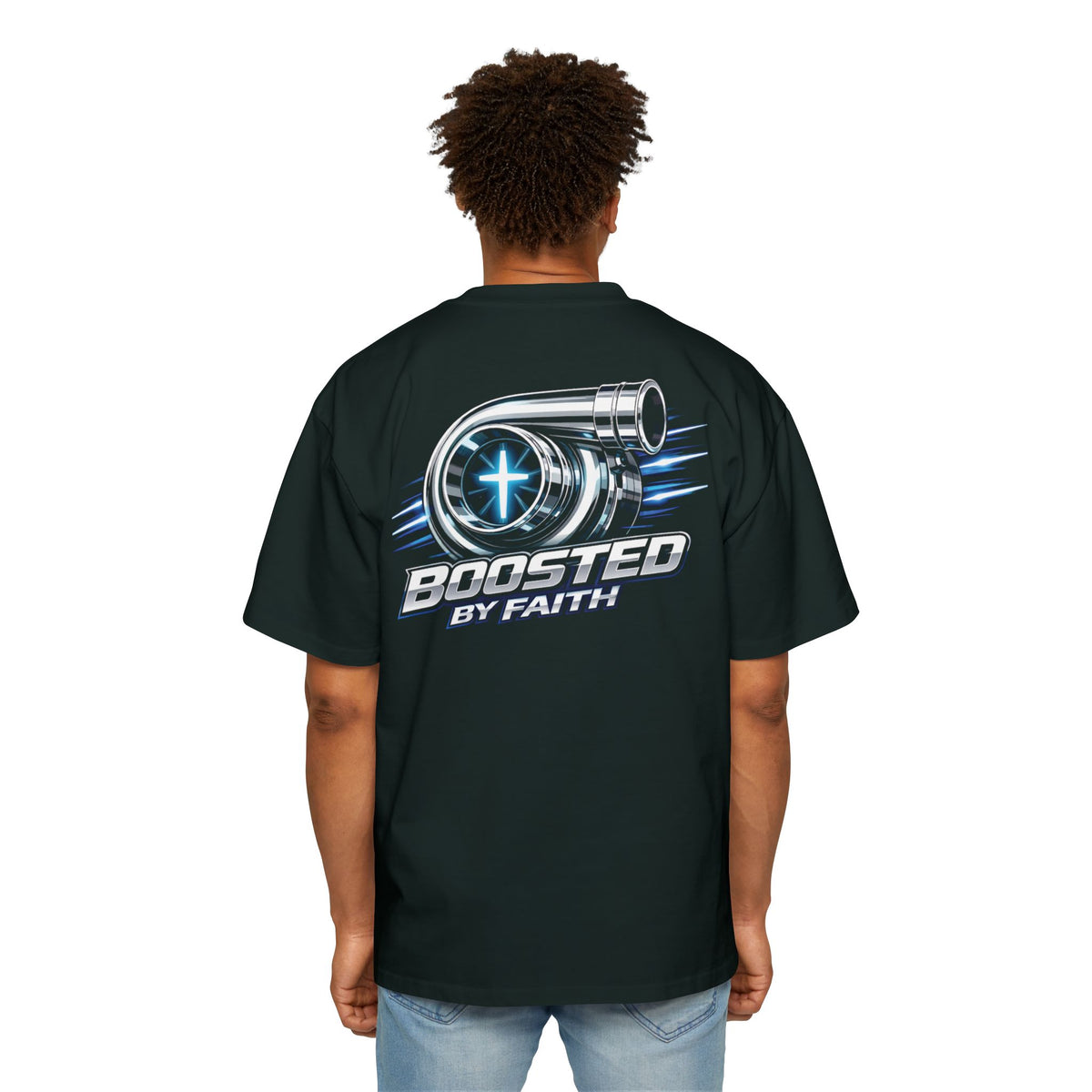 Boosted By Faith Men's Heavy Oversized T-Shirt | J.D. Racing