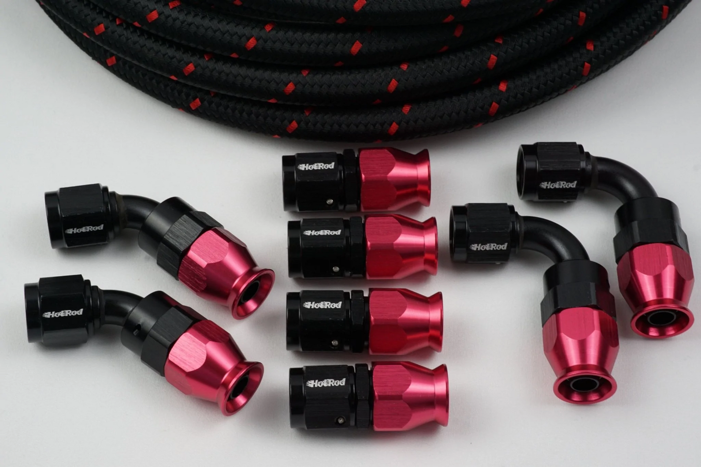 AN-6 Nylon Braided PTFE hose and 8 AN Fittings Bundle Deal
