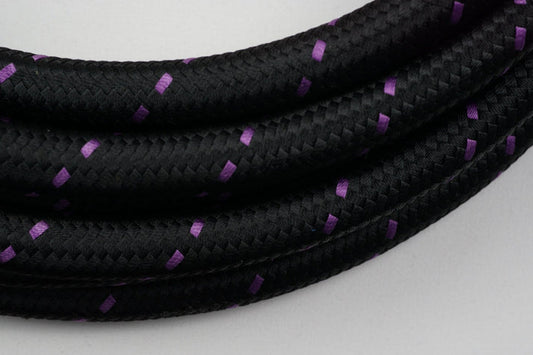 PTFE lined Black Nylon with Purple Checks braided hose - AN6, AN8, AN10